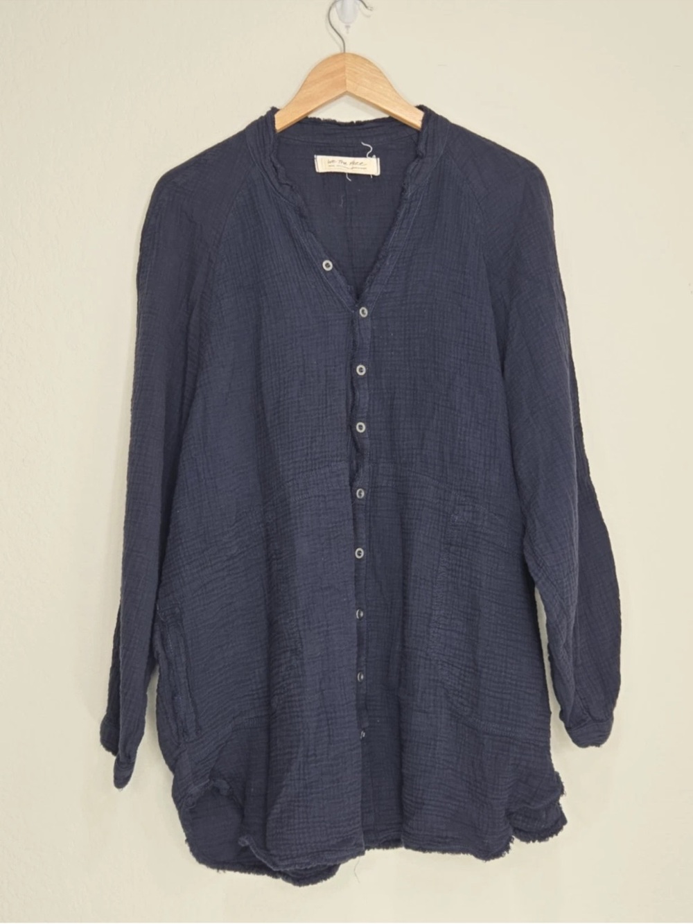 Free People We The Free Summer Daydream Blue Button Down Shirt Size S Womens